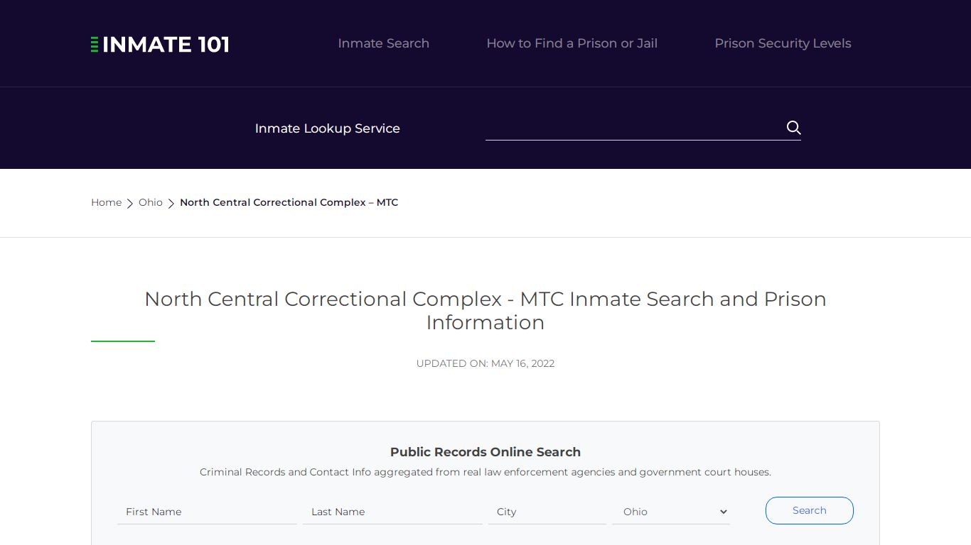 North Central Correctional Complex - MTC Inmate Search ...